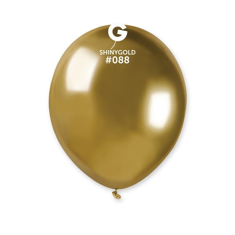 5" Latex Balloon- Shiny Gold #088