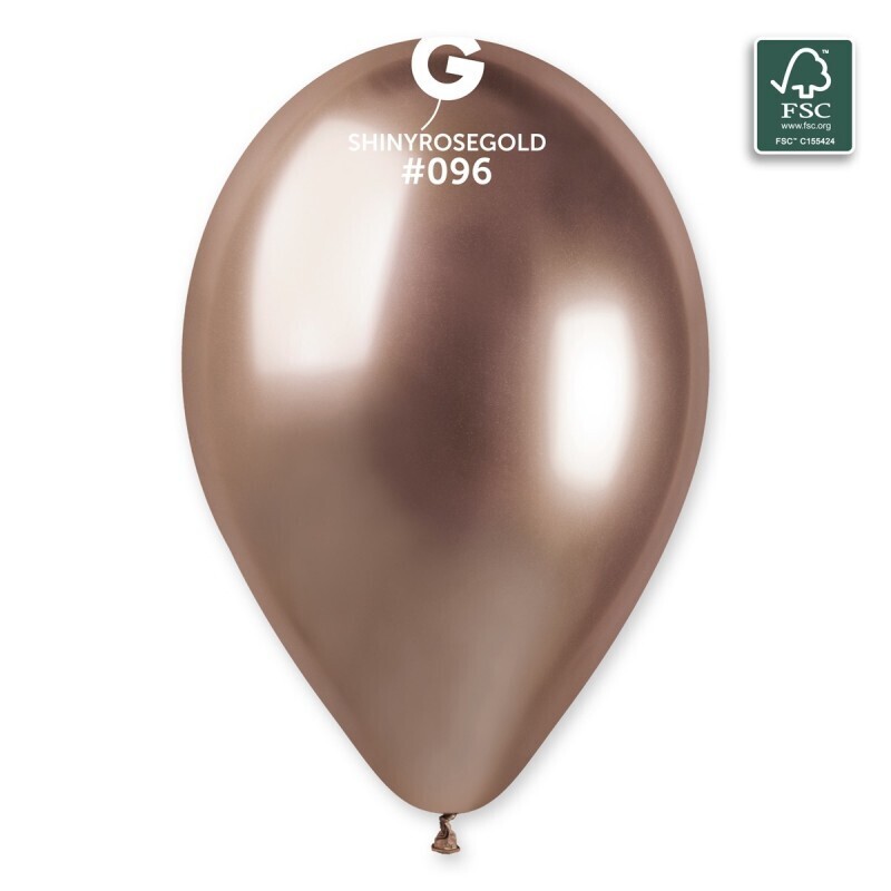 13" Latex Balloon- Shiny Rose Gold #096