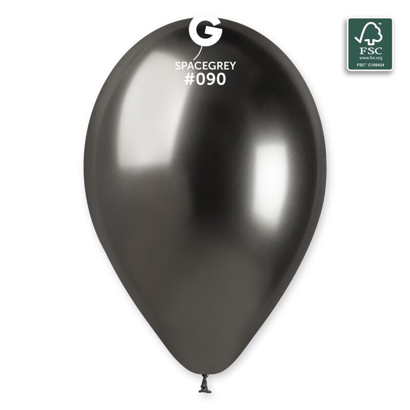 13" Latex Balloon- Shiny Space Grey #090
