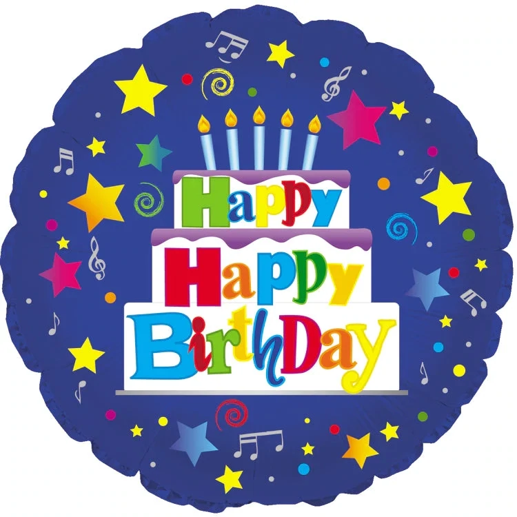 17&quot; Happy Happy Birthday  Blue