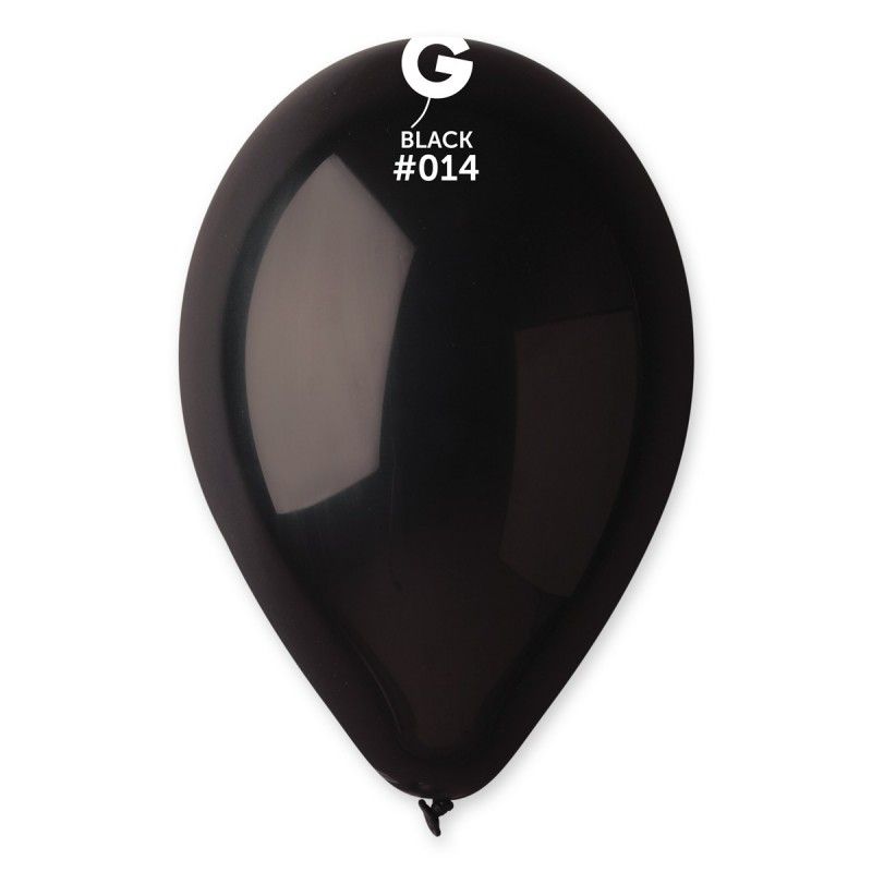 12&quot; Latex Balloon- Black #014 - G110