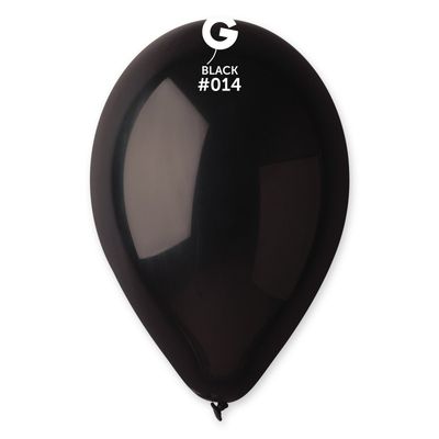 12&quot; Latex Balloon- Black #014 - G110
