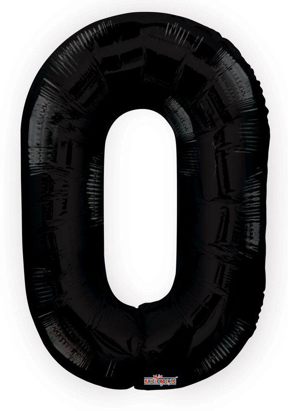 34&quot; Black Foil Number &quot;0&quot; Balloon