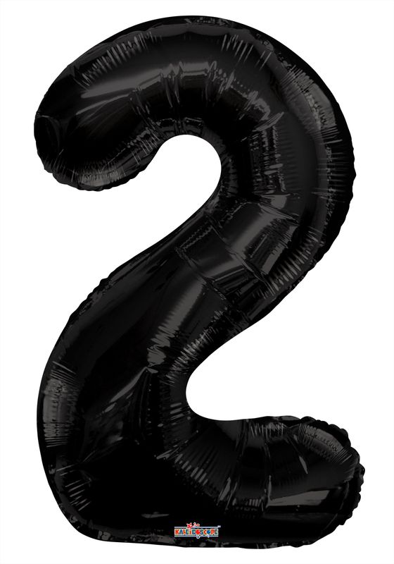 34&quot; Black Foil Number &quot;2&quot; Balloon