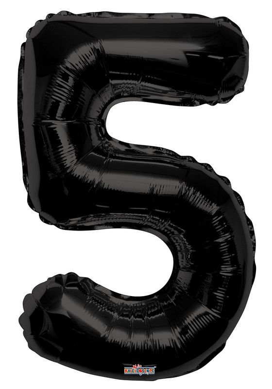 34&quot; Black Foil Number &quot;5&quot; Balloon