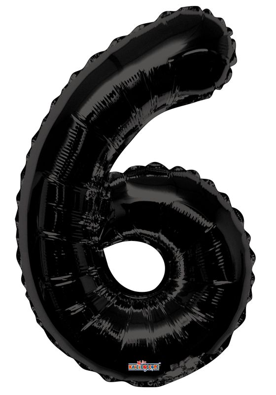 34&quot; Black Foil Number &quot;6&quot; Balloon