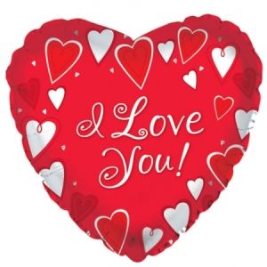 17&quot; ILY Heart Border Foil Balloon