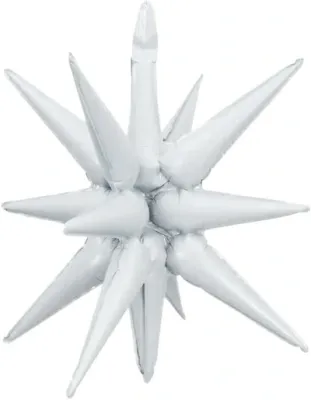 Starburst 3D Foil Balloon 22" Small White