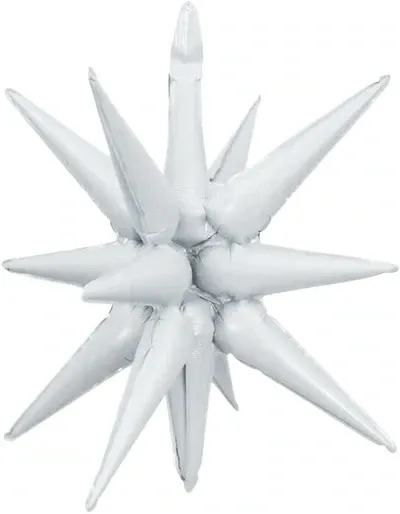 Starburst 3D Foil Balloon 22 Starburst 3D Foil Balloon 22" Small White