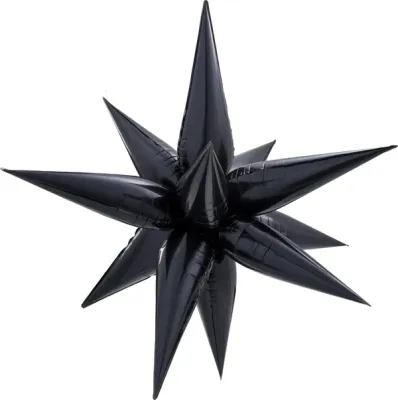 Starburst 3D Foil Balloon 26" Large Black