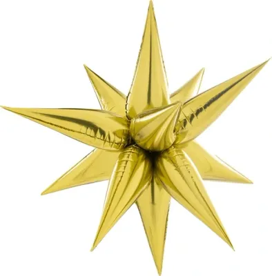 Starburst 3D Foil Balloon 40" Jumbo Gold