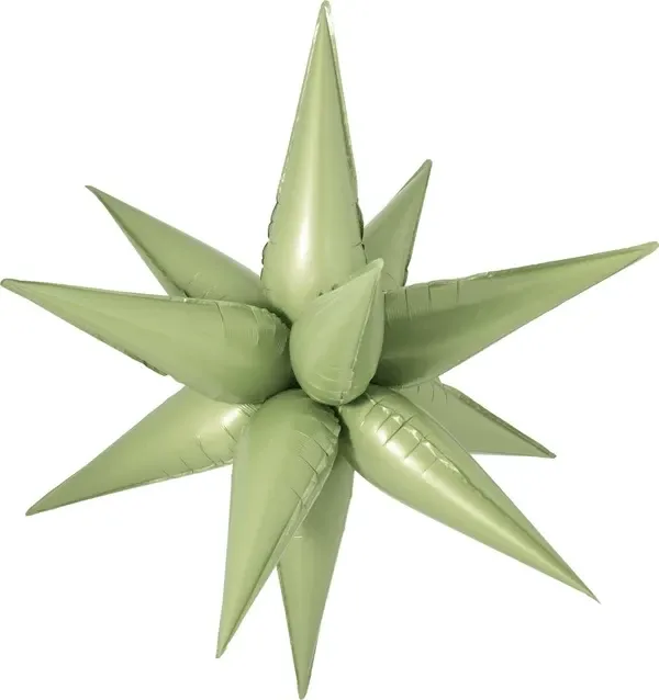 Starburst 3D Foil Balloon 26" Large Olive Green
