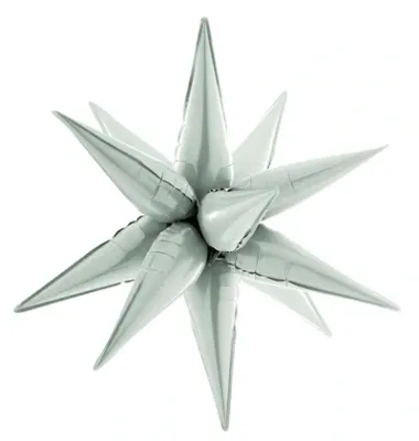 Starburst 3D Foil Balloon 40" Jumbo Grey