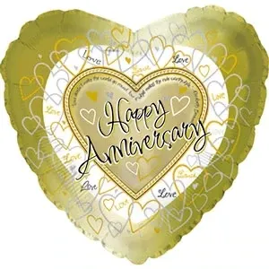 17" Happy Anniversary  Foil Balloon
