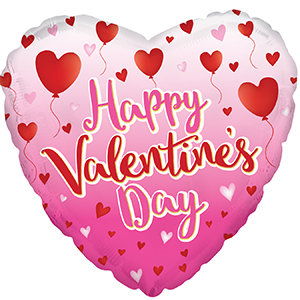 17&quot; Happy Valentine&#39;s Day Balloon Hearts Foil Balloon