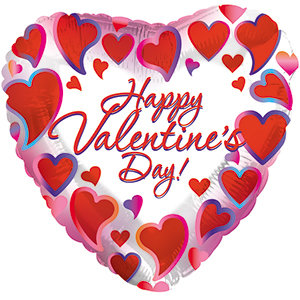 17&quot; Happy Valentine&#39;s Day Framed Hearts Foil Balloon