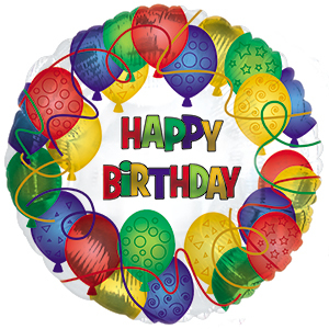 17" Happy Birthday Patterned Foil Balloons