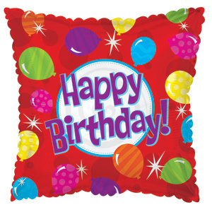 17" Happy Birthday Bright Balloons