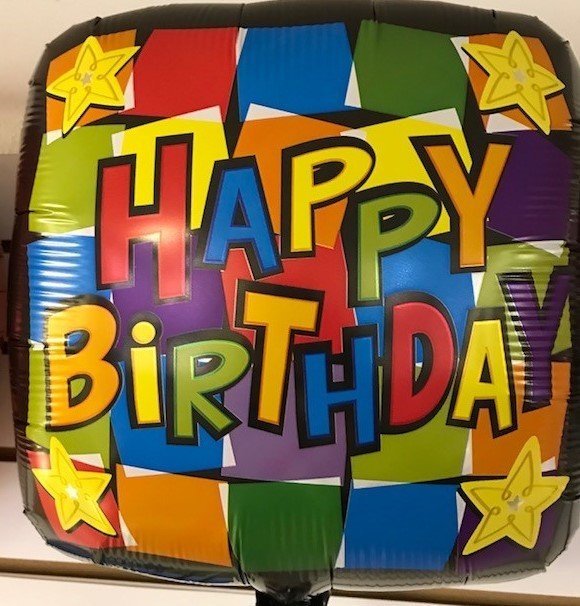 17"Happy Birthday Dancing Squares Foil Balloon