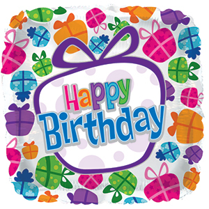 17" Dancing Presents Birthday Foil Balloon