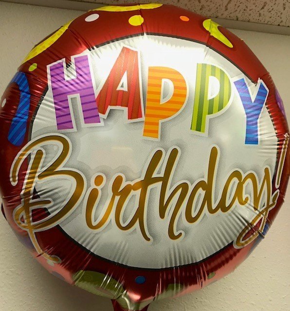 17" Happy Birthday Stripes & Dots Foil Balloons
