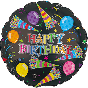 17" Rainbow Happy Birthday Party Horn Foil Balloon