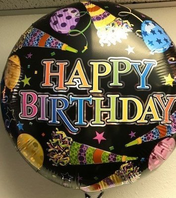 17" Rainbow Happy Birthday Party Horn Foil Balloon