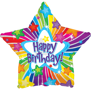 17" Happy Birthday Bright Foil Balloon