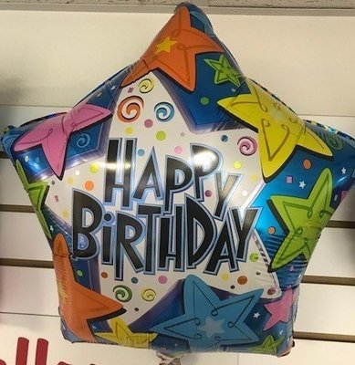 17" Birthday Stars Foil Balloons