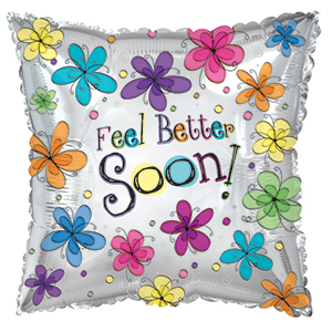 17" Feel Better Soon Floral Foil Balloon