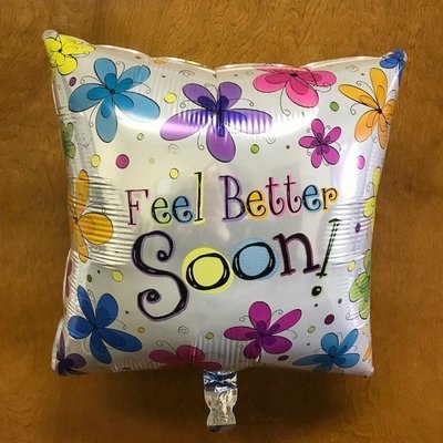 17" Feel Better Soon Floral Foil Balloon