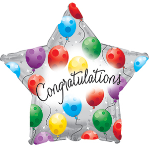 17" Congratulations Twinkling Star Foil Balloon