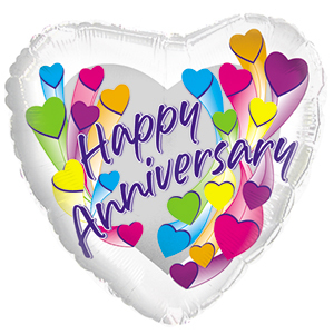 17&quot; Anniversary Shooting Hearts Foil Balloon