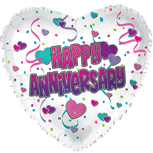 17&quot; Festive Happy Anniversary Foil Balloon