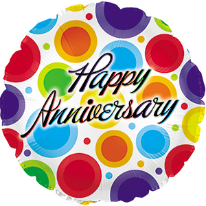 17&quot; Anniversary Dancing Dots Foil Balloon