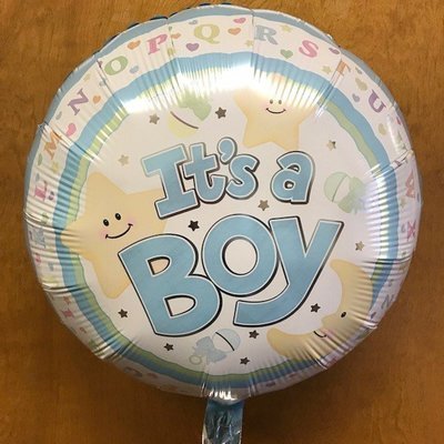 17" It's A Boy Moon & Stars Foil Balloon