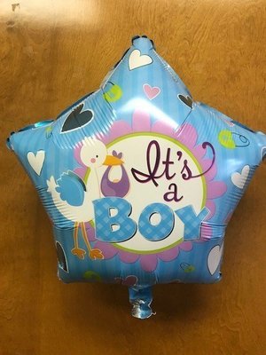 17" It's a Boy Stork Foil Balloon