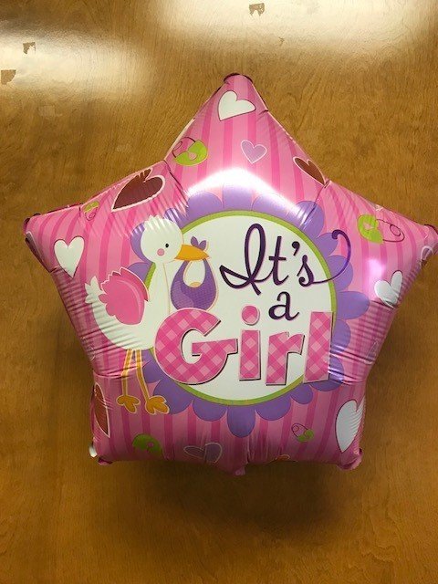 17" It's A Girl Stork Foil Balloon