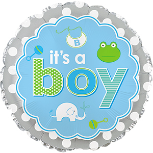 17" It's A Boy Baby Icons Foil Balloon
