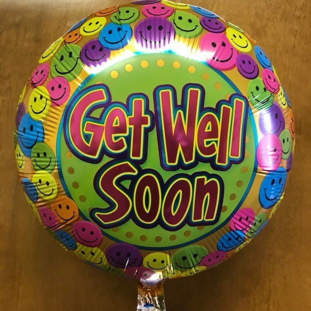 17" Get Well Soon Smiley Foil Balloon