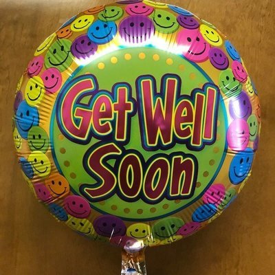 17" Get Well Soon Smiley Foil Balloon