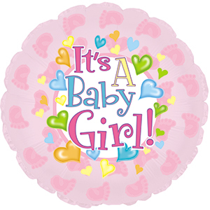 17" Baby Girl Footsies Foil Balloon