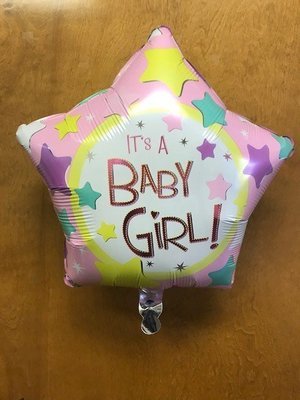 17" It's A Girl Pink Star Foil Balloon