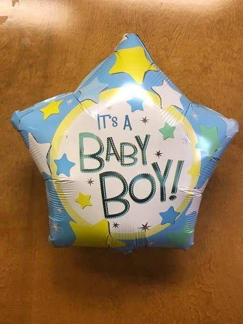 17" It's A Boy Blue Star Foil Balloon