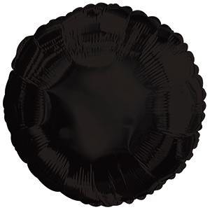 17&quot; Black Round Foil Balloon