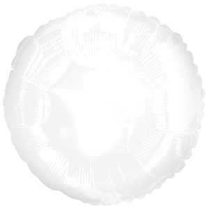 17&quot; White Round Foil Balloon