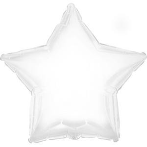 17" White Star Foil Balloon