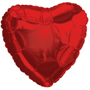 17" Red Heart Foil Balloon