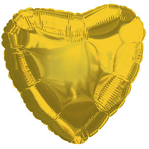18&quot; Gold Heart Foil Balloon