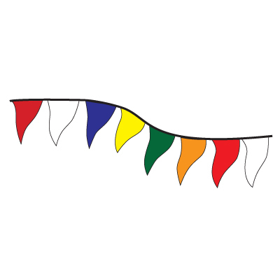Multi Colored Pennant Streamer 105&#39;